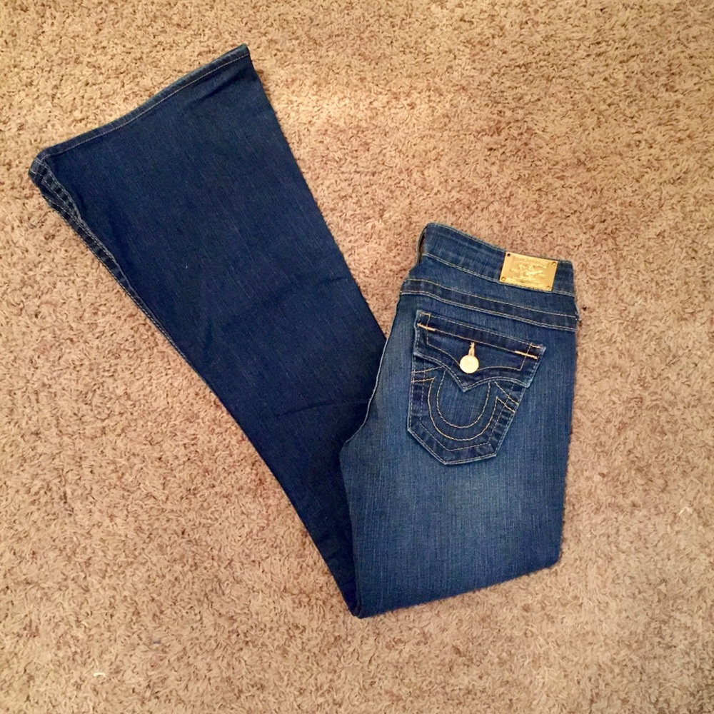 True Religion flare w/ gold buttons jeans